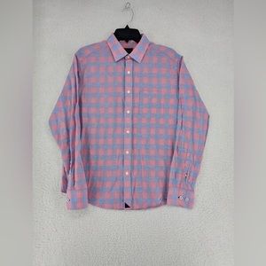 Untuckit Blue & Pink Patterned Long Sleeve Button Down Shirt